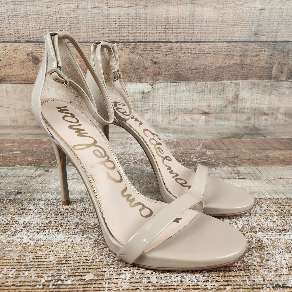 Sam Edelman Ariella Women's Size 10 M Beige Nude Ankle Strap Stiletto High Heel